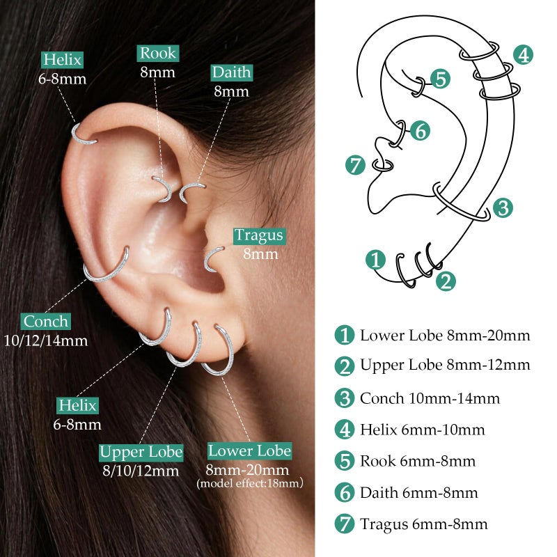 Limerencia Titanium Hoop Earrings for Women,G23 Implant Grade Pure Titanium Lightweight Hoop Earrings for Women Men Sensitive Ears - Image 3