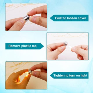 ١٠ قطع من مصابيح LED الصغيرة، مصابيح LED صغيرة تعمل بالبطارية، مصابيح صغيرة لبيوت الدمى، مصابيح مصغرة لفوانيس ورقية، زينة حفلات، أعمال يدوية، إكسسوارات بيوت الدمى (ضوء أبيض دافئ) - view 4