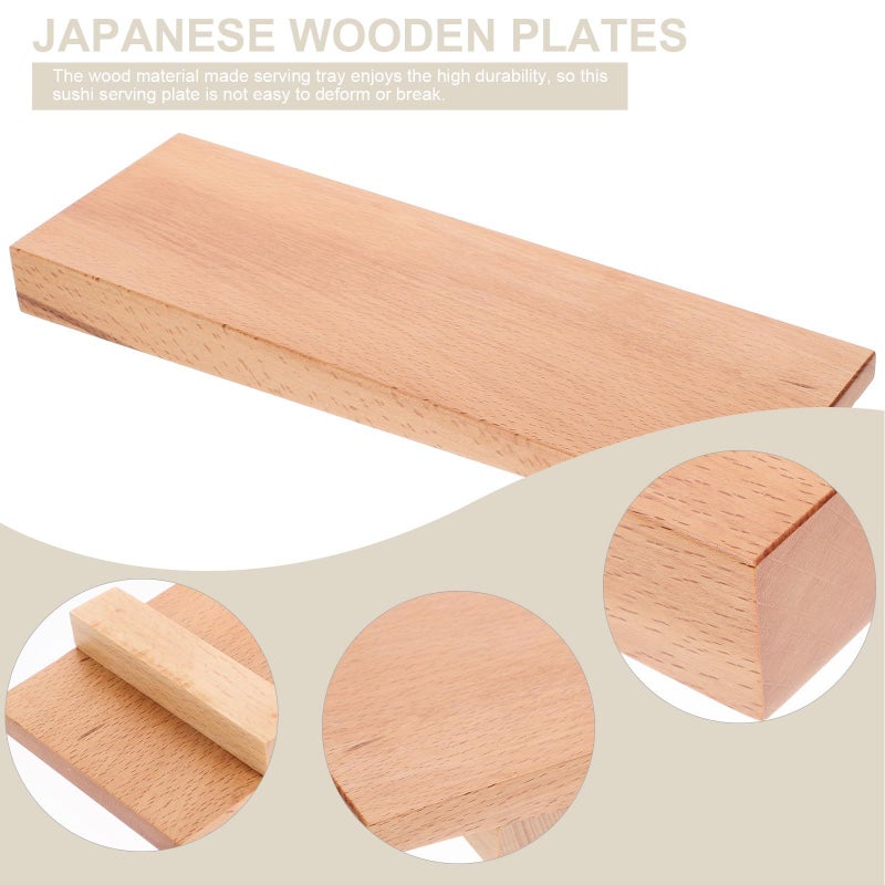 Beech Wood Sushi Serving Tray Plate 30x10cm Japanese Food Display Platter - Image 4