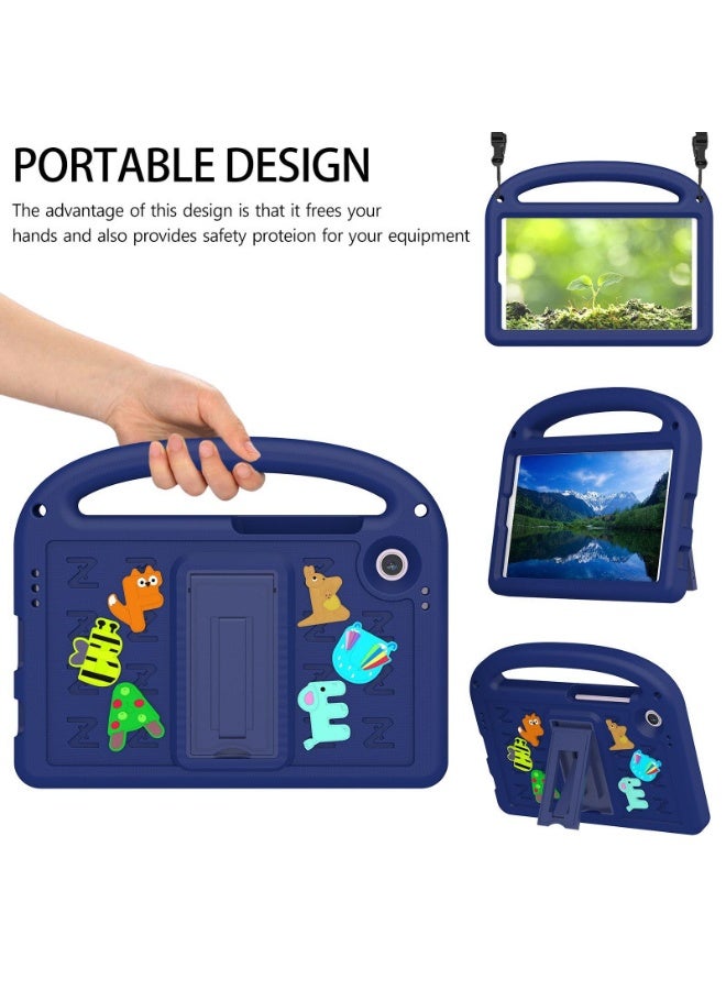 Kids Tablet Case Compatible with Samsung Galaxy Tab A9 Plus 11 Inch,Lightweight EVA Shockproof Protective Cover with Handle Stand,DIY Cute Design,No Shoulder Strap,Kids Friendly Case for Tab A(Navy Blue) - Image 5