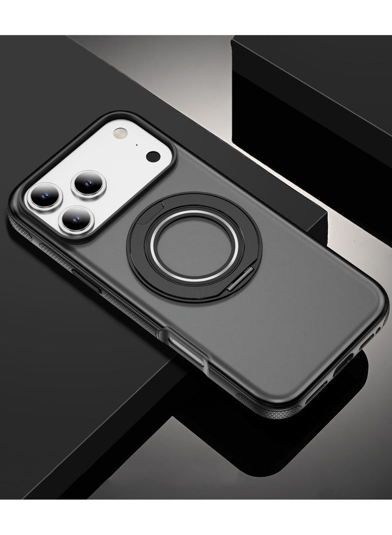 عام for iPhone 17 Pro Max Case with 360 Magnetic Stand 【Works with MagSafe】 Anti-Fingerprint,Rugged Shockproof Matte Translucent Drop Proof Bumper Phone Case 17 Pro Max for Women - Image 2