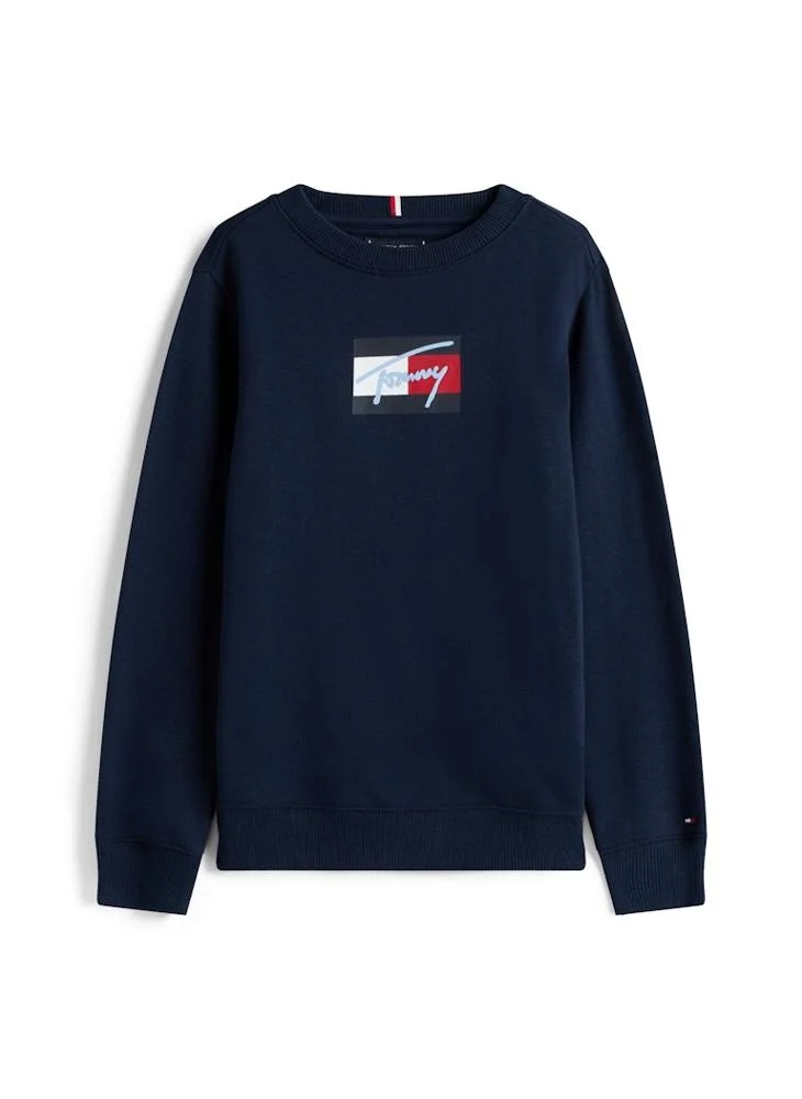 TOMMY HILFIGER Kids Script Flag Sweatshirt