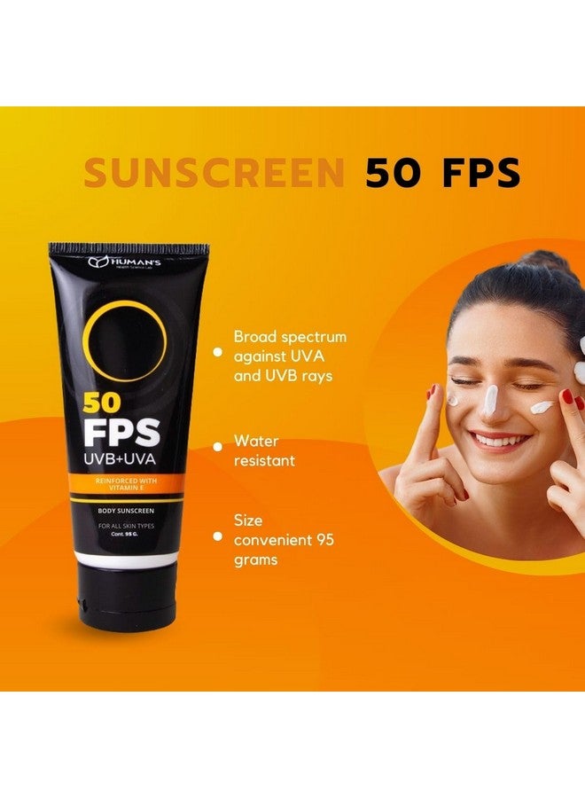 Generic HUMAN'S LAB HEALTH Sunscreen SPF 50, Face and Body Sunscreen, Broad UVA/UVB Protection, Water Resistant, Light Texture, 95g  - Image 3