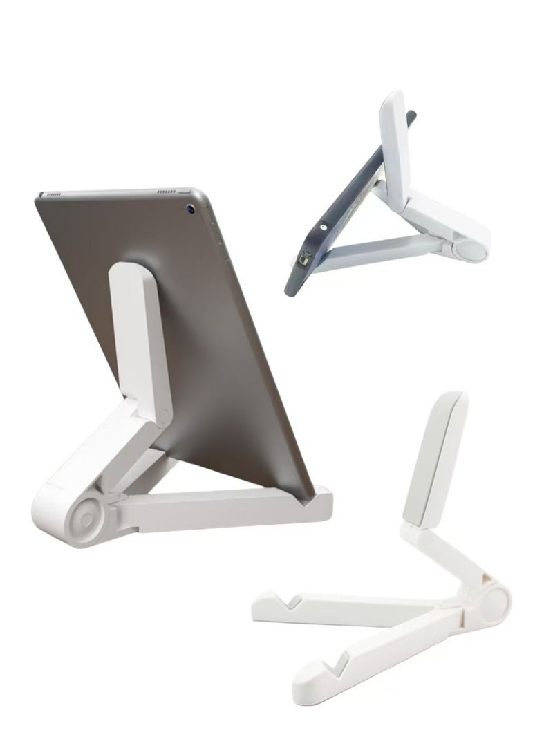 Baraka Desktop Non-Slip Foldable Phone Stand, Compatible With Phones, IPads, And Tablets. Suitable For Studying, Working, And Watching Videos. Protects Your Neck And Shoulders. - White - Image 1