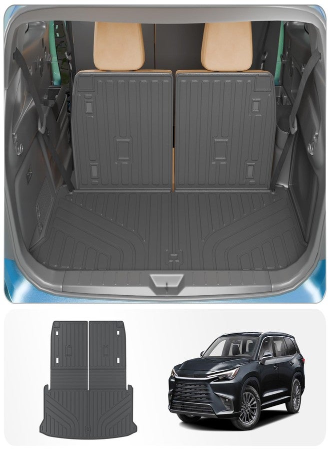 Thinzyou Trunk Mat Compatible with 2024 2025 2026 Lexus TX350 TX500h TX550h+ 6&7 Seats Cargo Mat Cargo Liner Trunk Liner Back Seat Protector All Weather TX Accessories (Trunk Mat with Backrest Mat) - Image 1