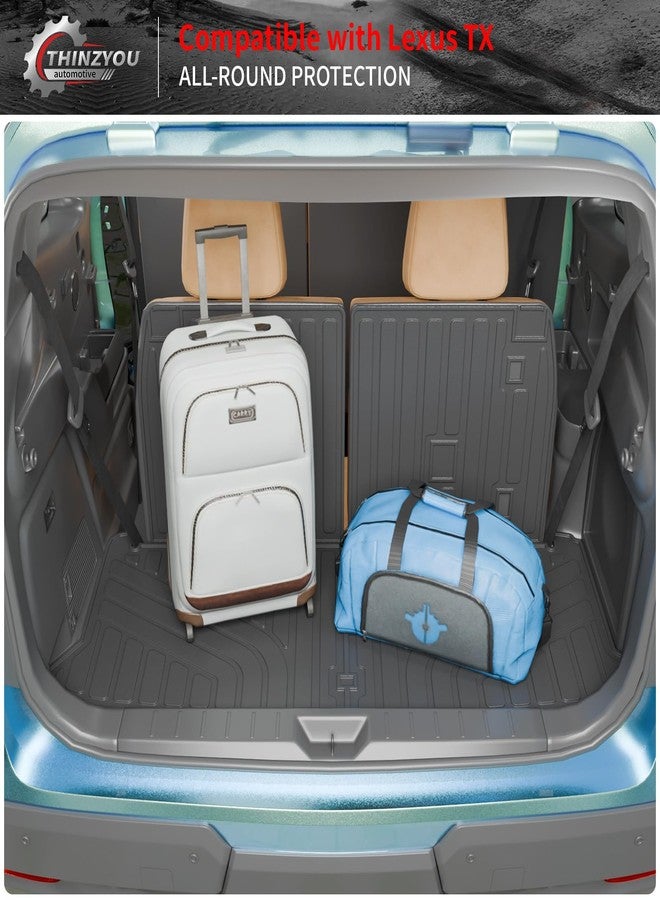 Thinzyou Trunk Mat Compatible with 2024 2025 2026 Lexus TX350 TX500h TX550h+ 6&7 Seats Cargo Mat Cargo Liner Trunk Liner Back Seat Protector All Weather TX Accessories (Trunk Mat with Backrest Mat) - Image 5