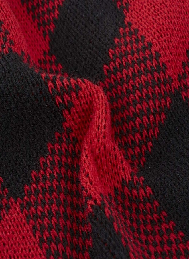 Nothers Dog Fall Winter Pet Apparel Dog Christmas Sweater for Dogs, Red Black Buffalo Plaid XX-Large Back Length 23" - Image 4