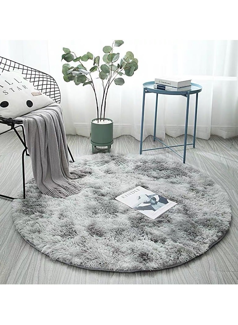 KYD Soft Rugs Fluffy Carpets Tie-Dye Rugs for Living Room Bedroom Nursery Home Decor Non-Slip Machine Washable Carpet Home Decorative Roundness Carpet 120x120 cm - Image 1