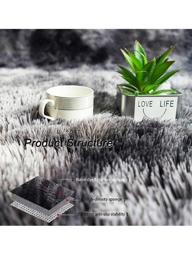 KYD Soft Rugs Fluffy Carpets Tie-Dye Rugs for Living Room Bedroom Nursery Home Decor Non-Slip Machine Washable Carpet Home Decorative Roundness Carpet 120x120 cm - Image 2