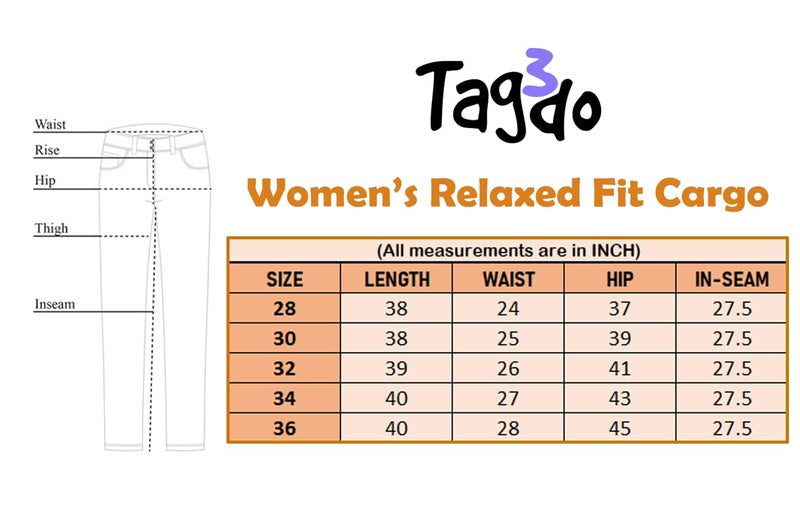 TAGDO Women's Relaxed Fit Cargo|Joggers Pant|Cargo Pant Cotton|Cargo Pant for Women (Women-Cargo-5157-Sky-34) - Image 4