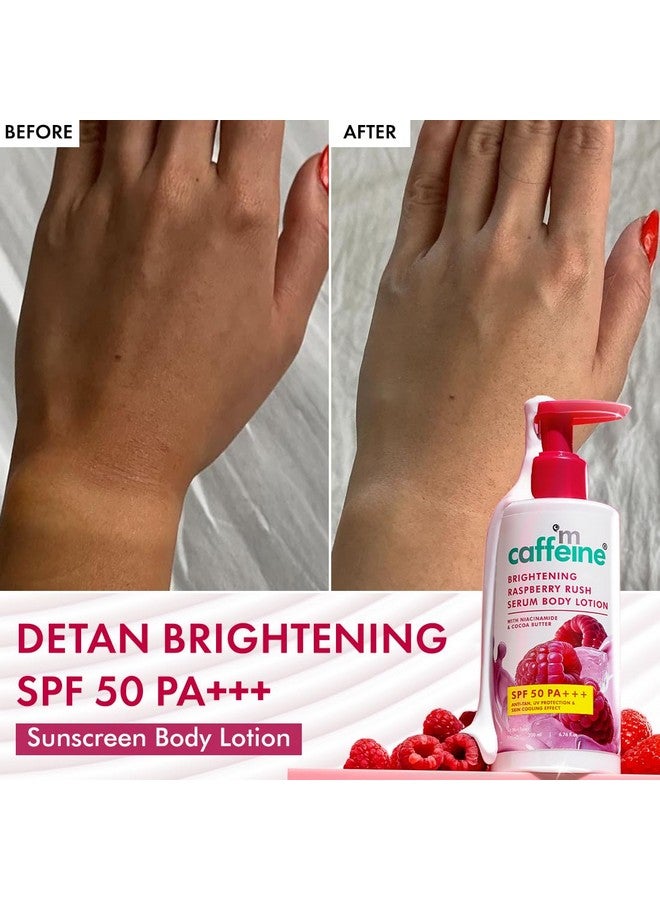 MCaffeine مجموعة لوشن وغسول الجسم من mCaffeine مع واقي شمس SPF 50 PA+++ بنكهة التوت | ينظف بعمق | لوشن إزالة تان مع فيتامين C ونياسيناميد | حماية من الشمس خفيفة الوزن وغير لزجة - 200 مل - Image 5