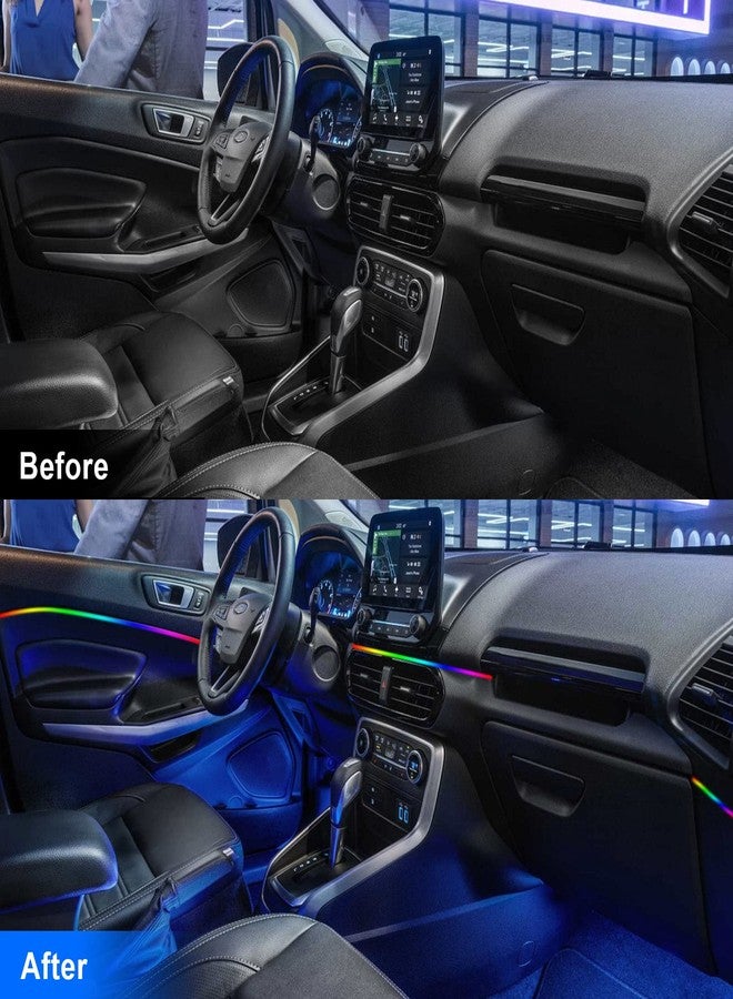 AMKI Acrylic Interior Car Lights, Car Accessories 6 in 1 Car LED Strip Light with Wireless APP and 213 Modes, 175 inches 593 LED 16 Million Color Car Ambient Lighting Kit, DC 12V RGB Neon Car Lighting - Image 5