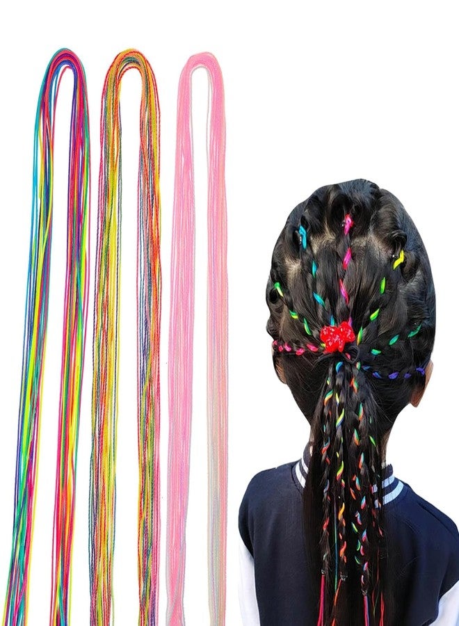 GODFLY Colorful Hair Wrap String for Braids, Multi Rainbow Braiding Hair Tie, Gradient Color Hair Rope Band, Girls Braids Hair Styling Accessories - 22 pcs, Multi Color. - Image 1