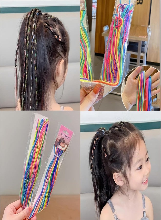 GODFLY Colorful Hair Wrap String for Braids, Multi Rainbow Braiding Hair Tie, Gradient Color Hair Rope Band, Girls Braids Hair Styling Accessories - 22 pcs, Multi Color. - Image 3