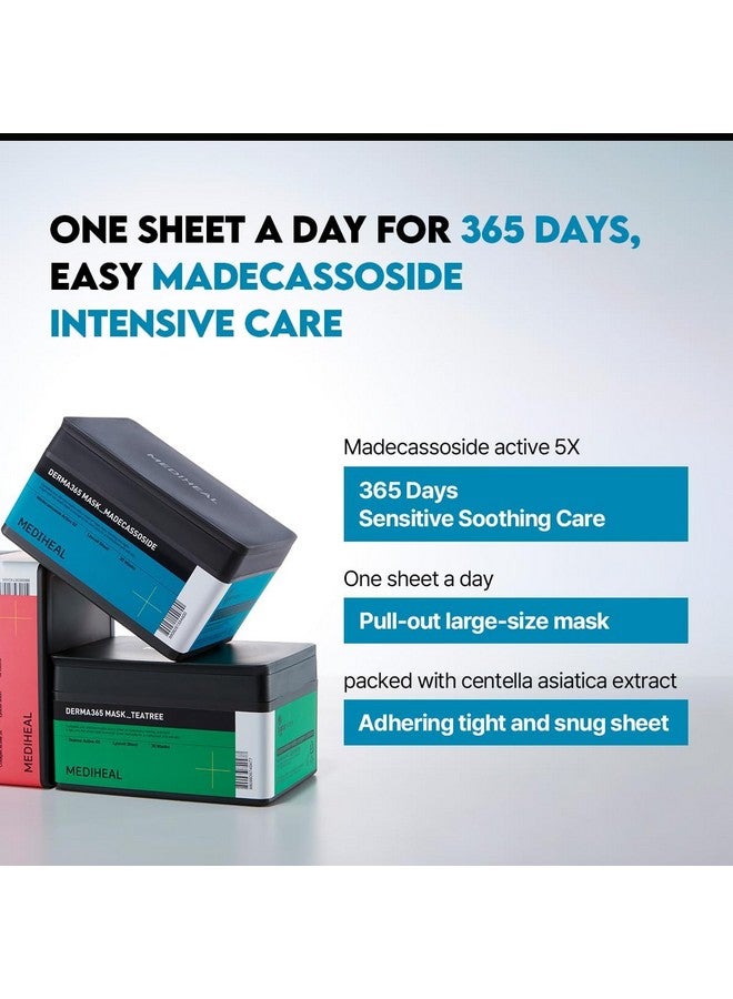 Mediheal Derma 365 Madecassoside Mask (30 Masks) - Daily Skin Care Mask for Deeply Comforting and Calming Skin with Madecassoside - Image 3