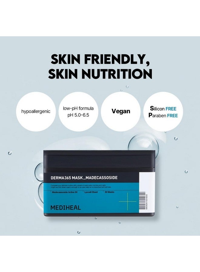 Mediheal Derma 365 Madecassoside Mask (30 Masks) - Daily Skin Care Mask for Deeply Comforting and Calming Skin with Madecassoside - Image 4