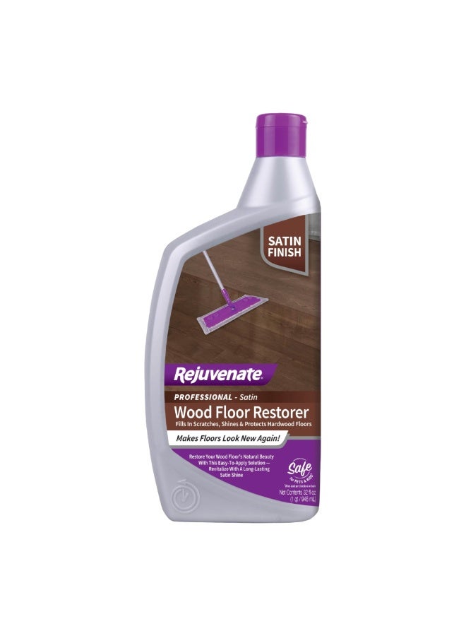 Rejuvenate مجدد احترافي لاستعادة وتنظيف الأرضيات الخشبية مع تشطيب متين وسهل التطبيق بممسحة تشطيب ساتان 32 أونصة - Image 1