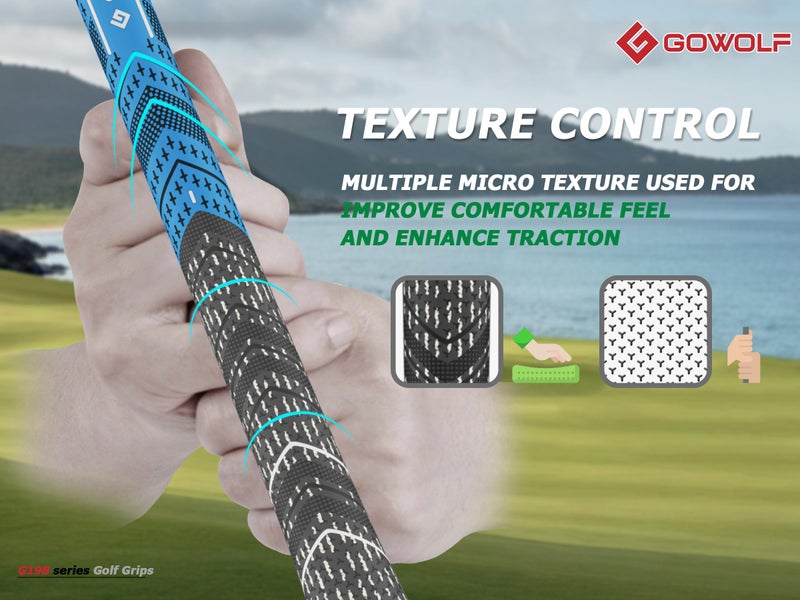 Gowolf Golf Grip Cord Rubber Multi-compound Golf Driver Irons Club Choose 13 Grips with 15pcs Tapes Or Full Kit choose one (Blue, Standard) - Image 3