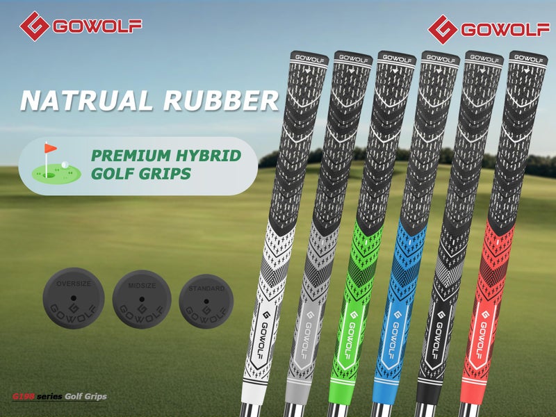 Gowolf Golf Grip Cord Rubber Multi-compound Golf Driver Irons Club Choose 13 Grips with 15pcs Tapes Or Full Kit choose one (Blue, Standard) - Image 2