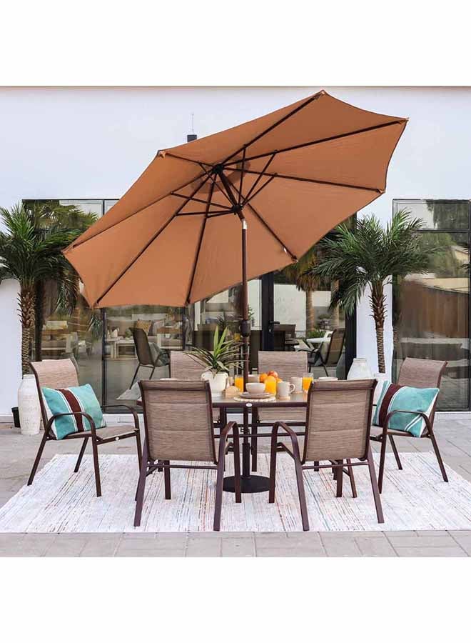 DANUBE HOME Alfresco Textilene Dining Set 6+1 | 7-Piece Dining Set Sturdy Kitchen Dining Table With 6 Dining Chairs 6 Seater Modern Design Furniture For Home Dining Room  - Image 4