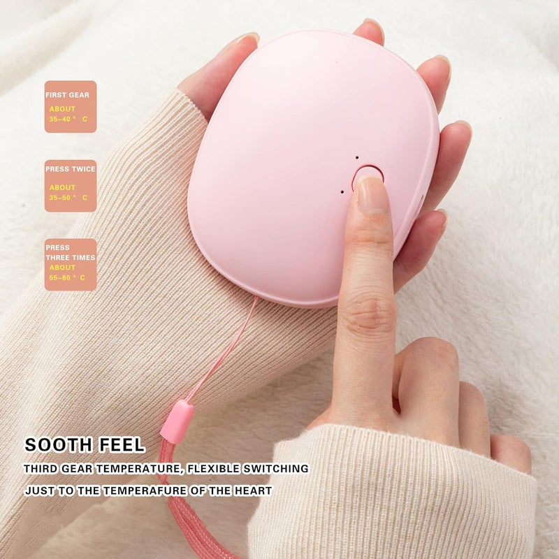 ويوبلز مدفأة يدوية صغيرة قابلة لإعادة الشحن، مدفأة يدوية محمولة قابلة لإعادة الاستخدام، مزودة ببطارية USB سعة 1200 مللي أمبير، مدفأة يدوية كهربائية محمولة لطيفة وسريعة التسخين لفصل الشتاء، 3 مستويات حرارة من 35 إلى 60 درجة مئوية مع حبل لمنع السقوط. - Image 4