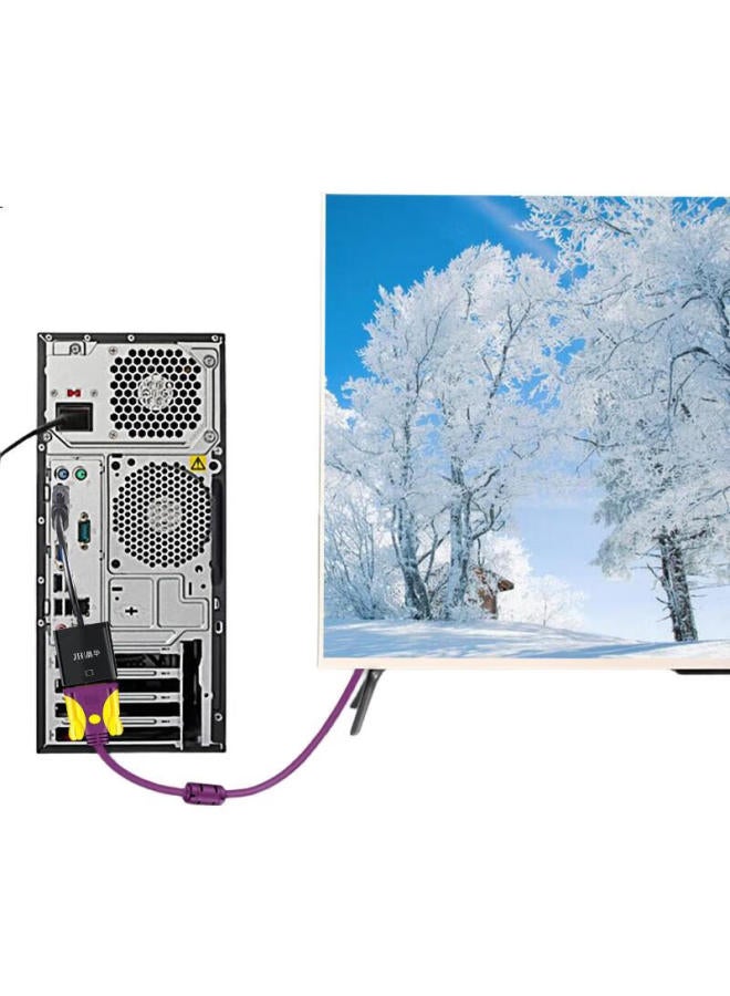 jinghua محول Jinghua Dvi إلى Vga، محول عالي الدقة Dvi 24+1 إلى Vga، اتصال بطاقة الرسوميات لجهاز اللابتوب بالشاشة، التلفاز، البروجيكتور، أسود، Z144 - Image 1