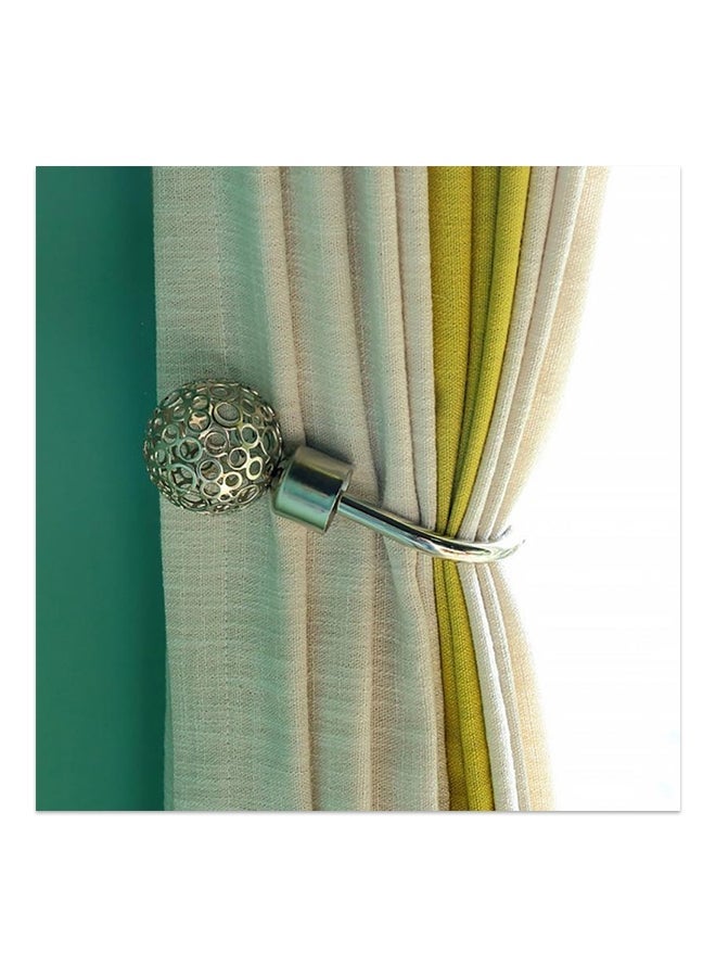 NIBEMINENT 2-Piece Hollow U Shaped Curtain Metal Wall Hooks Silver 25 x 6 10centimeter