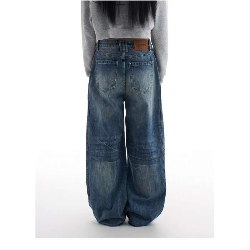 Unisex Classic Denim Jeans Loose Fit Daily Outdoor Wear - Image 1