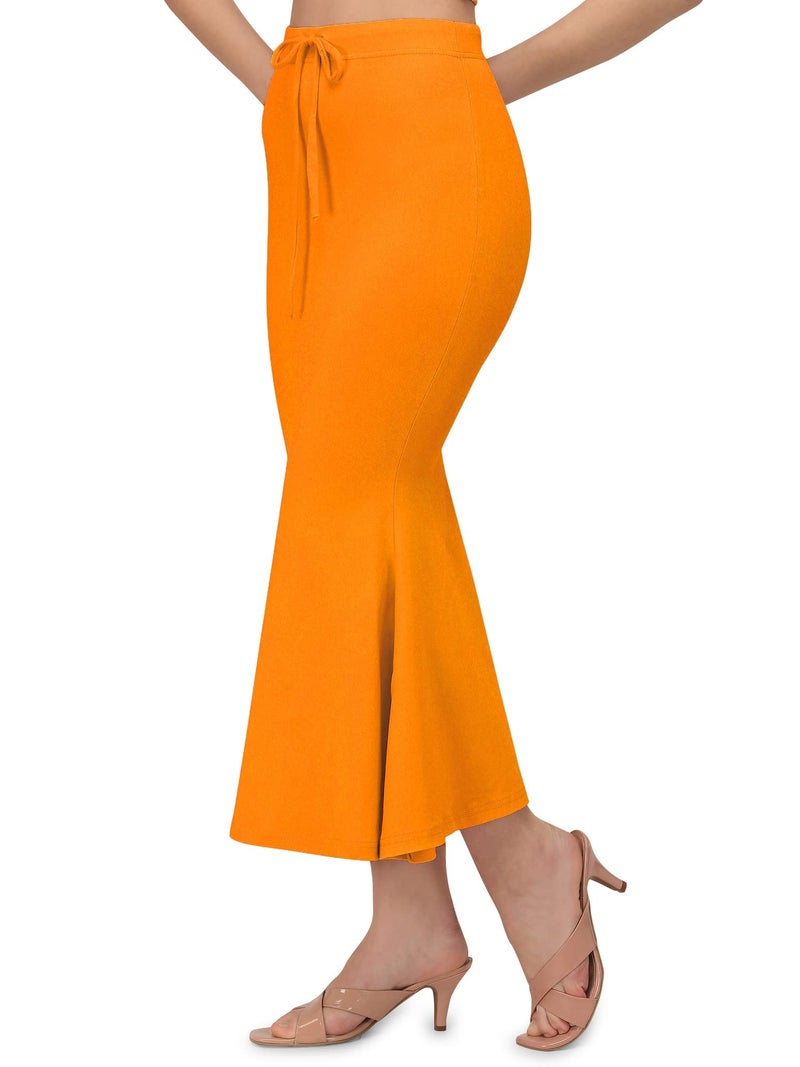 Mehrang Stretchable Saree Shapewear Petticoat for Women, Cotton Blended,Petticoat,Skirts for Women,Shape Wear Dress for Saree Orange - Image 3