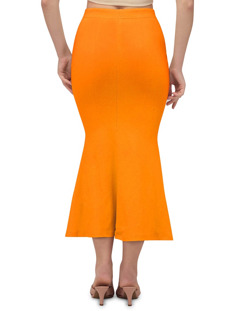 Mehrang Stretchable Saree Shapewear Petticoat for Women, Cotton Blended,Petticoat,Skirts for Women,Shape Wear Dress for Saree Orange - Image 2