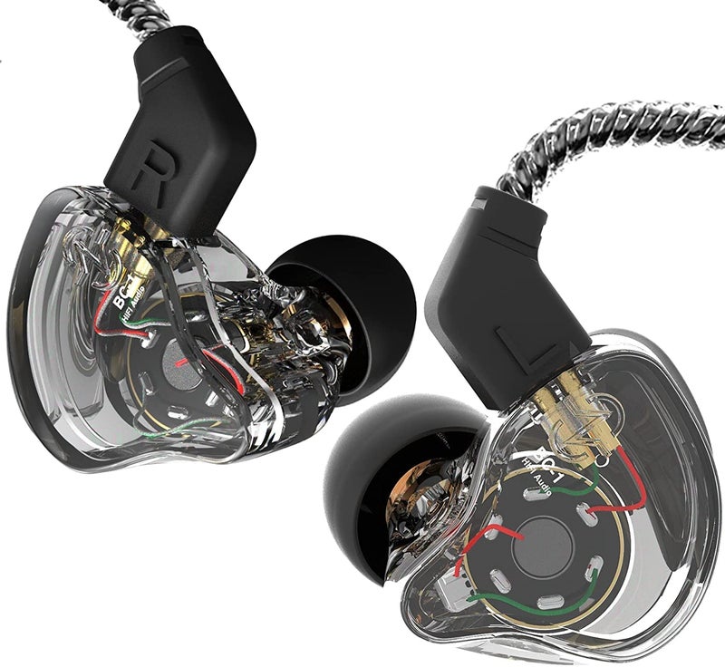Kinboofi CCZ Melody in Ear Monitor, Dynamic Hybrid Dual Driver in Ear Earphones 1BA+1DD HiFi Wired Headphones Musicians IEM Upgrade Deep Bass Suitable for Bass Vocals Pop Folk ACG (No MIC, Transparent)… - Image 1