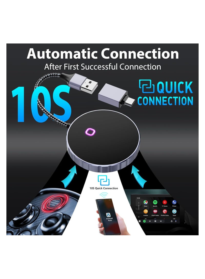 Zikra 2024 Upgraded Wireless Android Auto Adapter for Factory Wired Systems, Plug & Play Dongle with 5.8GHz WiFi, Convert Wired Android Auto to Wireless Effortlessly. - Image 3