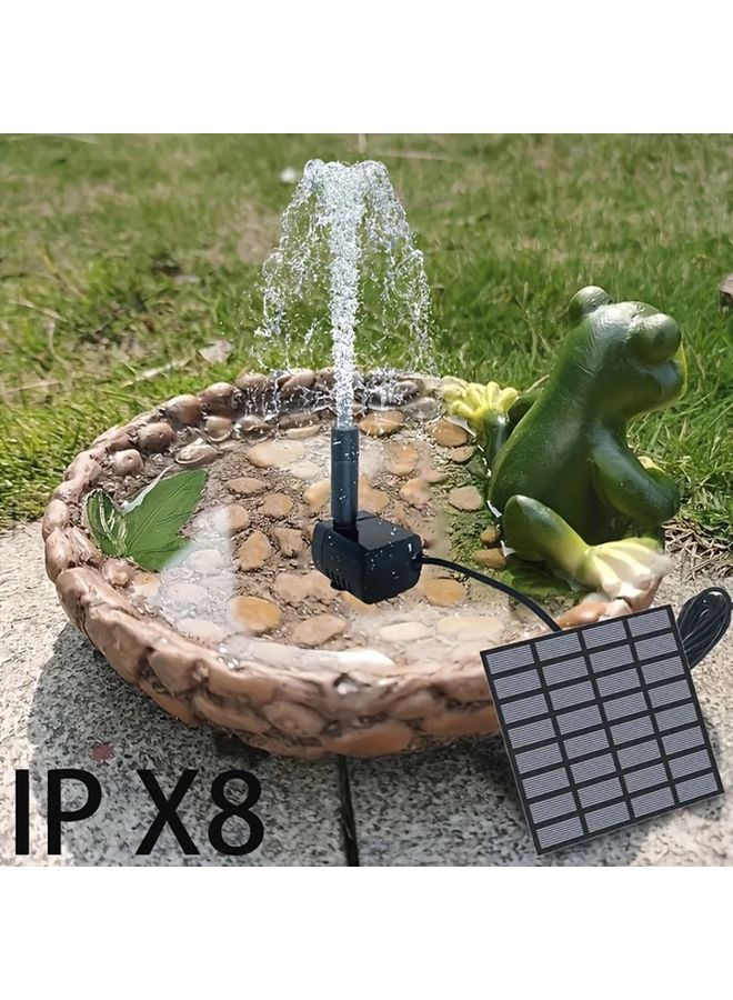 1 5W Mini Solar Pump Fountain With 6 Nozzles Water Resistant For Pond Garden - Image 3