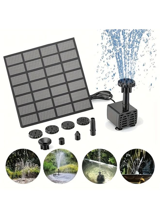 1 5W Mini Solar Pump Fountain With 6 Nozzles Water Resistant For Pond Garden - Image 2