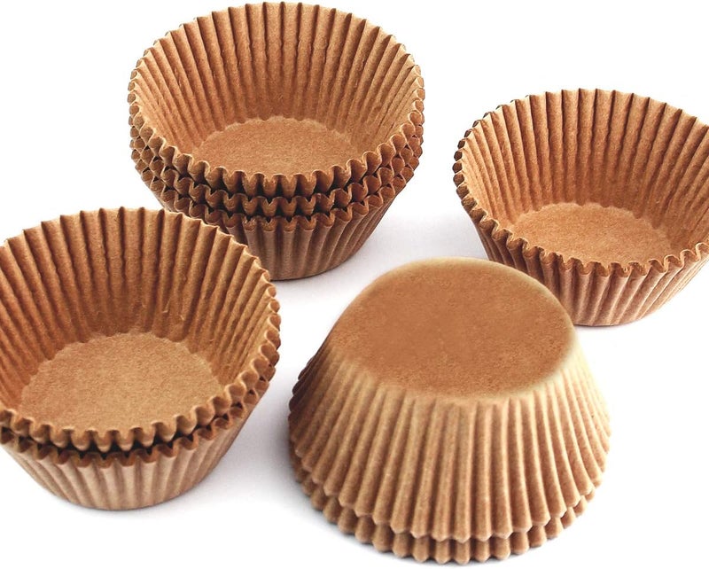 Eoonfirst Standard Size Baking Cups Food-Grade Greaseproof Paper Cupcake Liners 200 Pcs (Natural) - Image 2