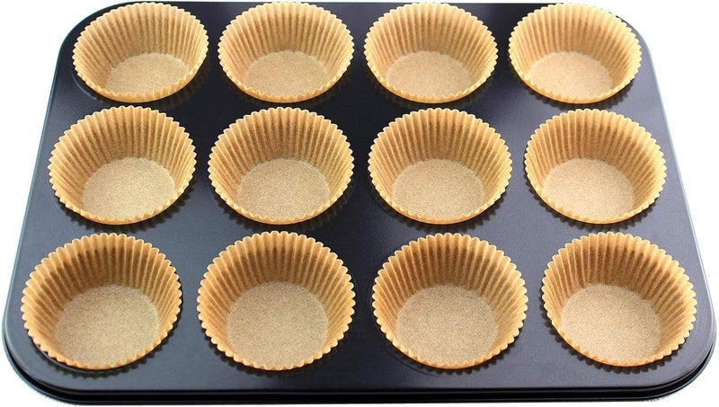 Eoonfirst Standard Size Baking Cups Food-Grade Greaseproof Paper Cupcake Liners 200 Pcs (Natural) - Image 5