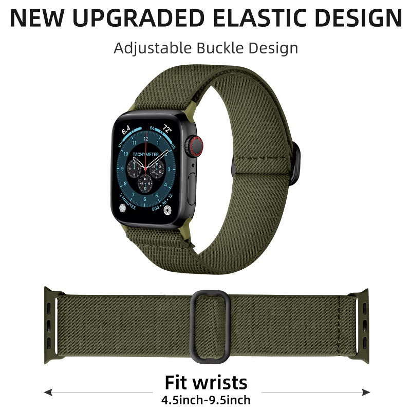 DaQin 3 Pack Stretchy Solo Loop Compatible with Apple Watch Bands for Men 42mm 41mm 40mm 38mm, Soft Nylon Braided Elastic Strap for iWatch Band Series 11 10 9 8 7 6 5 4 3 SE Ultra 3 Ultra 2 Ultra - Image 2