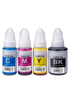 Generic ink 490 for Canon Set (4-Pack Black Cyan Magenta Yellow) Ink for GI 490 for PIXMA G3400 G2400 G1400 G4400 G1411 G2411 G3411 G4411 G4410 G3410  - Image 1