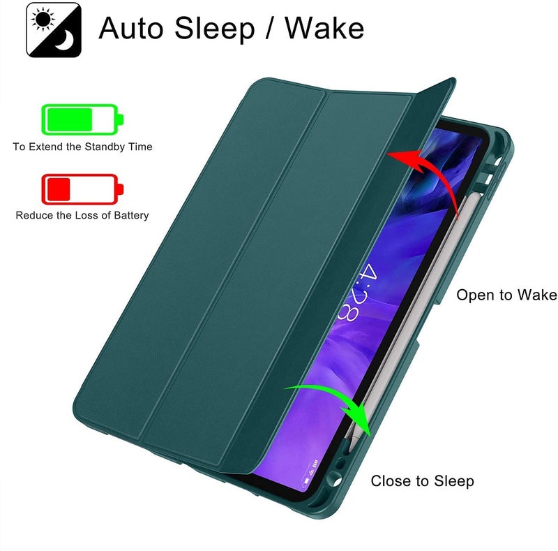 ProElite Cover for Xiaomi Mi Pad 6 Cover, Soft Flexible Flip Case Cover with Pen Holder for Xiaomi Pad 6 11 inch, Support Auto Sleep Wake, [Recoil Series] - Dark Green - Image 2