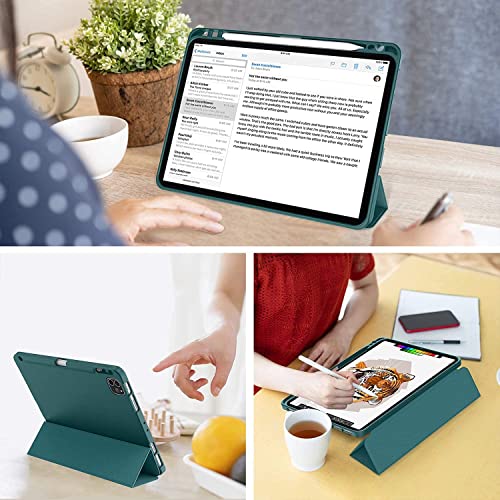 ProElite Cover for Xiaomi Mi Pad 6 Cover, Soft Flexible Flip Case Cover with Pen Holder for Xiaomi Pad 6 11 inch, Support Auto Sleep Wake, [Recoil Series] - Dark Green - Image 3