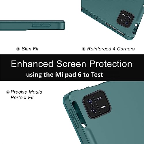ProElite Cover for Xiaomi Mi Pad 6 Cover, Soft Flexible Flip Case Cover with Pen Holder for Xiaomi Pad 6 11 inch, Support Auto Sleep Wake, [Recoil Series] - Dark Green - Image 5