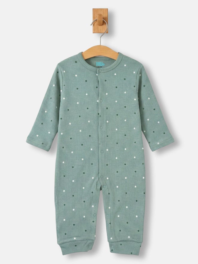 Babies Basic Premium Ribbed Cotton Sleepsuit Romper with Cap and Bib - Image 4