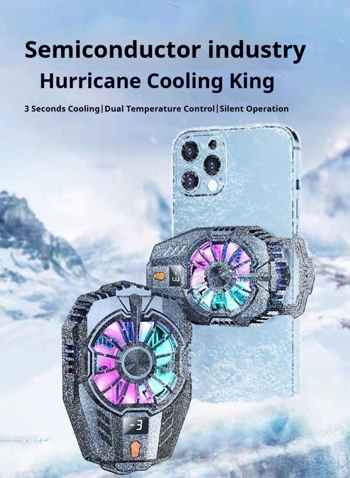 Universal Cell Phone Cooler Semiconductor Cooler Cell Phone Cooling Fan for PUBG Portable Noiseless Cooling Gaming Artifact for Live Video Blogging for iOS/Android 4-6.7 Inch Phones - Image 1