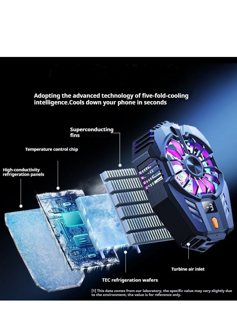 Universal Cell Phone Cooler Semiconductor Cooler Cell Phone Cooling Fan for PUBG Portable Noiseless Cooling Gaming Artifact for Live Video Blogging for iOS/Android 4-6.7 Inch Phones - Image 4