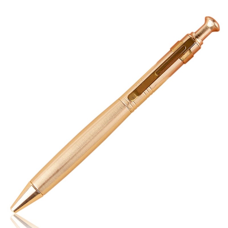 EKLOEN Solid Brass Pen Portable Delicate Signature Pen Ballpoint Pen with Clip - Image 1