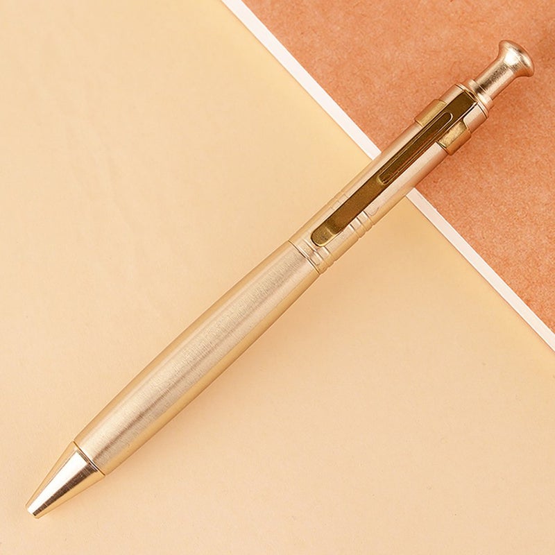 EKLOEN Solid Brass Pen Portable Delicate Signature Pen Ballpoint Pen with Clip - Image 5