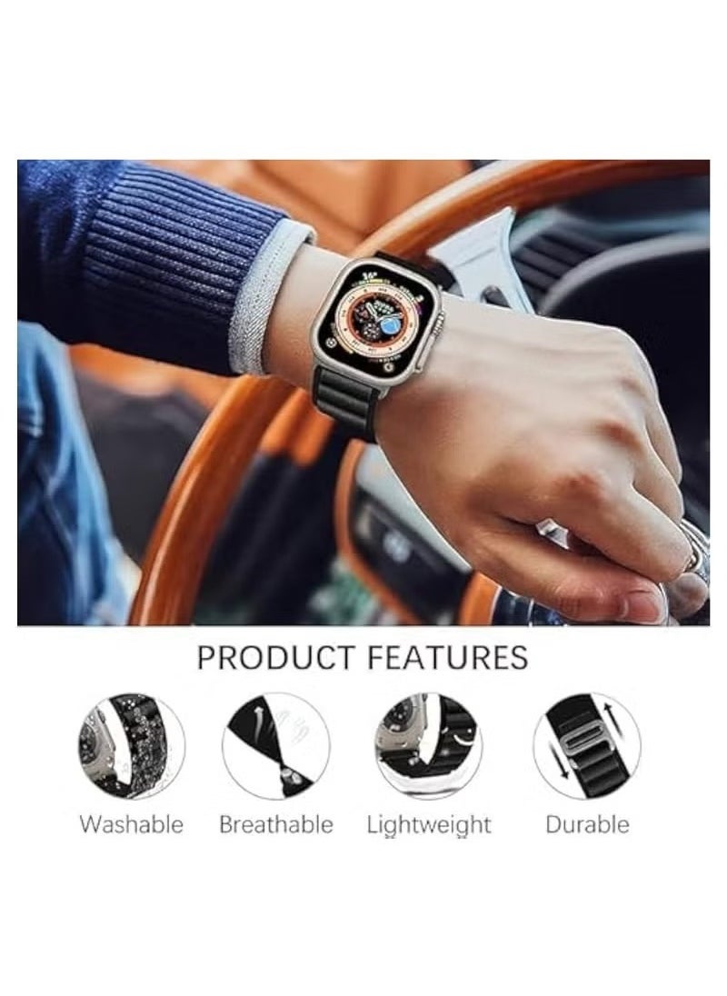Generic - Apple Watch Ultra Alpine Loop Band Strap Compatible with 49MM 45MM 44MM 42MM For All Series Grey - Image 1