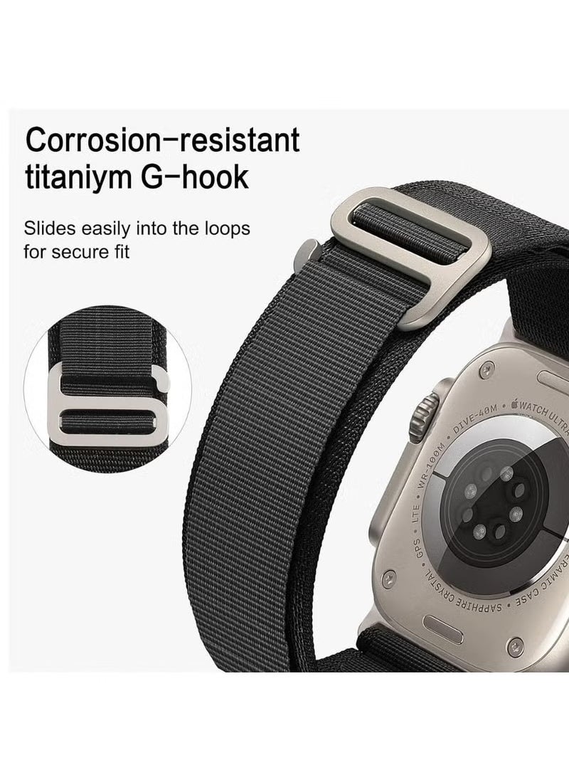 Generic - Apple Watch Ultra Alpine Loop Band Strap Compatible with 49MM 45MM 44MM 42MM For All Series Grey - Image 1