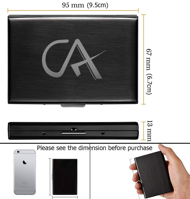 Stealodeal Black RFID Blocking Stainless Steel CA Hero 6 Slot ATM/Credit/Debit Card Holder for Men & Women (Laser Print) - Image 4