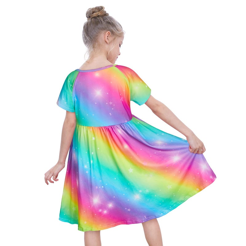 ICOSY Girls Nightgowns Unicorn Dress Pajamas for Kids Toddler Princess Nightgown Dress Unicorn Clothes for Girls - Image 3
